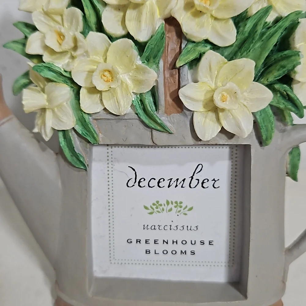 Russ december naricssus greenhouse blooms yellow flowers in water can Mini Frame